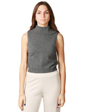 MAGLIA DOLCEVITA DONNA ANNA MOLINARI GRIGIO MEDIO GIROMANICA CON BOTTONI DIETRO