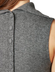 MAGLIA DOLCEVITA DONNA ANNA MOLINARI GRIGIO MEDIO GIROMANICA CON BOTTONI DIETRO