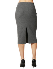 GONNA LONGUETTE ANNA MOLINARI GRIGIO MEDIO IN MAGLIA CON SPACCO CENTRALE DIETRO