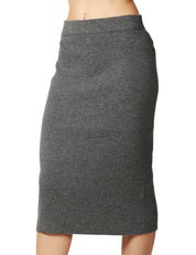 GONNA LONGUETTE ANNA MOLINARI GRIGIO MEDIO IN MAGLIA CON SPACCO CENTRALE DIETRO