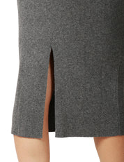 GONNA LONGUETTE ANNA MOLINARI GRIGIO MEDIO IN MAGLIA CON SPACCO CENTRALE DIETRO