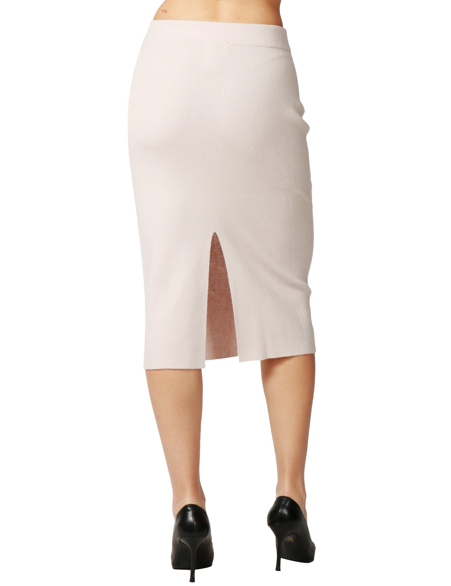 GONNA LONGUETTE ANNA MOLINARI GESSO IN MAGLIA STOFFA CON SPACCO CENTRALE DIETRO