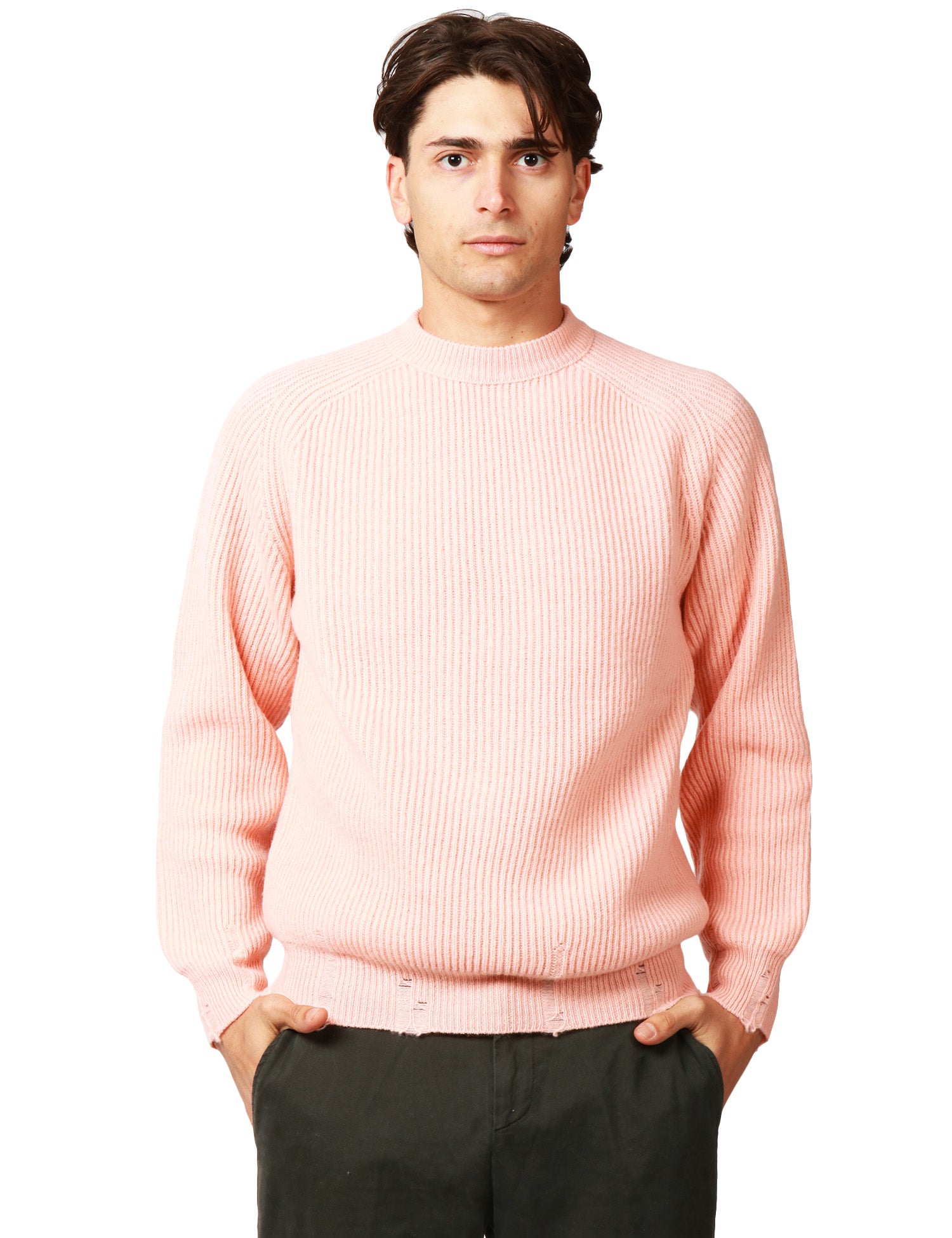 MAGLIA UOMO ATOMOFACTORY PESCA GIROCOLLO IN MISTO LANA E CASHMERE CON LAVORAZIONE A COSTA INGLESE