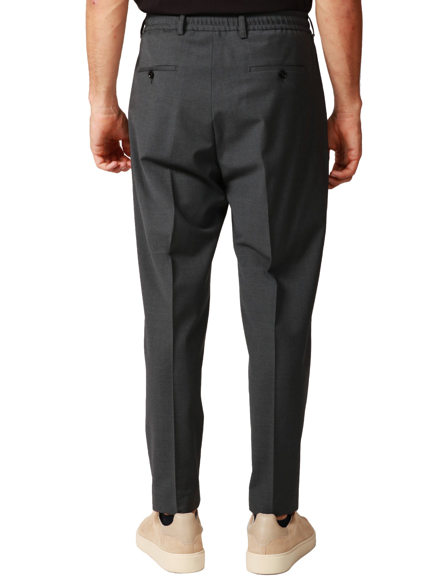 PANTALONE UOMO BEABLE DOMINIQUE GRIGIO A GAMBA DRITTA CON PENCE SINGOLA DAVANTI
