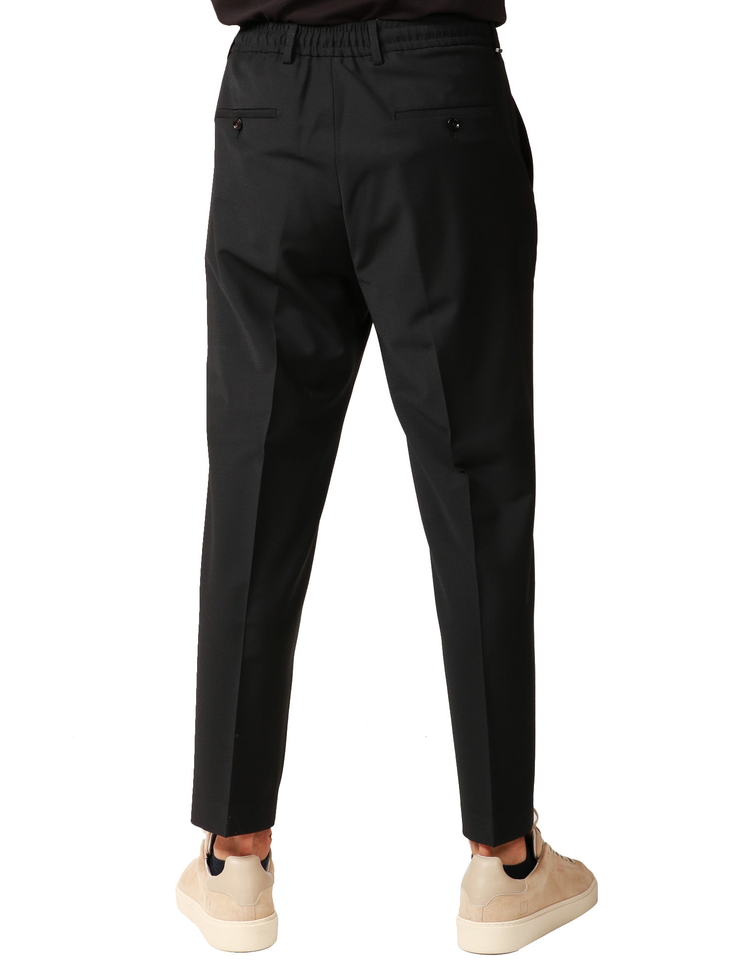PANTALONE UOMO BEABLE DOMINIQUE NERO A GAMBA DRITTA CON TASCA AMERICA E PENCE SINGOLA