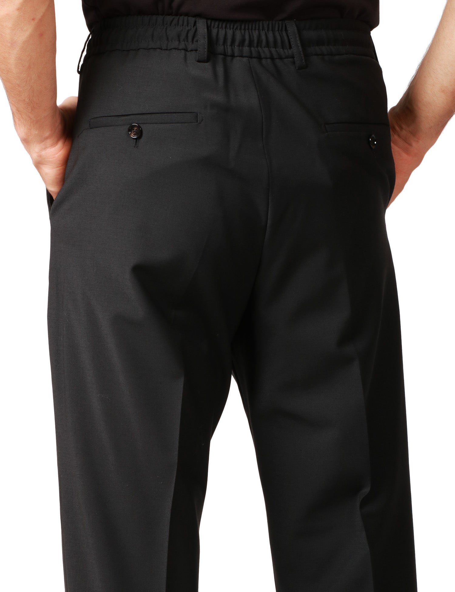 PANTALONE UOMO BEABLE DOMINIQUE NERO A GAMBA DRITTA CON TASCA AMERICA E PENCE SINGOLA
