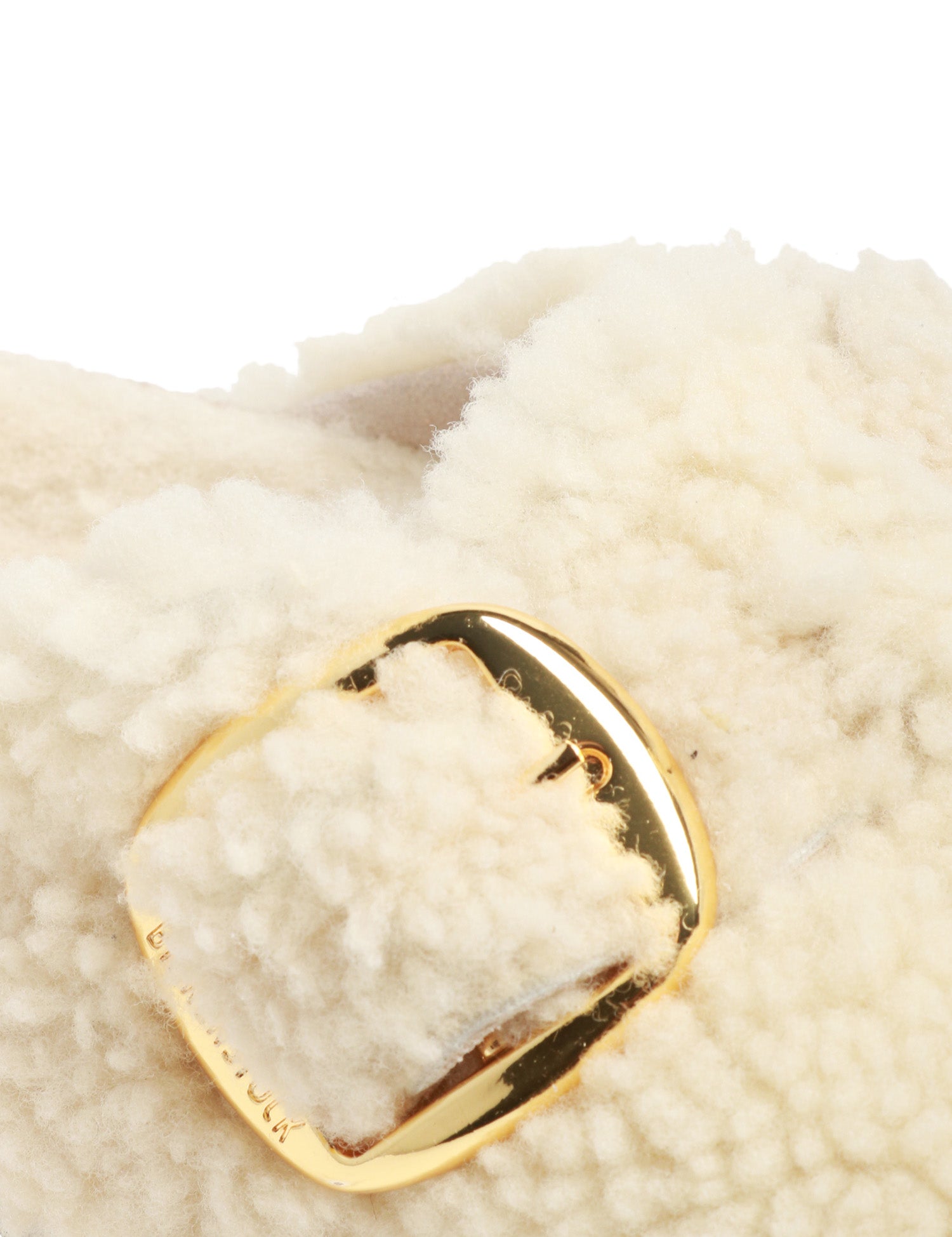 CIABATTA DONNA BIRKENSTOCK BOSTON BIG BOUCLE SHEARLING EGGSHELL CON TOMAIA IN LANA DI PECORA E PLANTARE IN SUGHERO