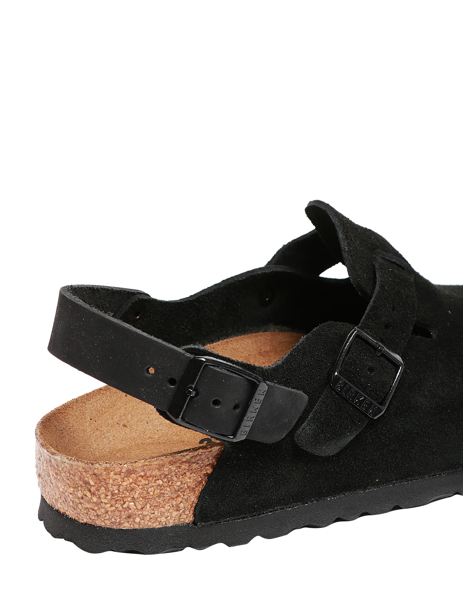 CIABATTA BIRKENSTOCK TOKIO NERA IN PELLE SCAMOSCIATA CON CINTURINO PER IL TALLONE