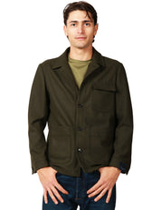 GIACCA UOMO BOLLANI MILITARE IN MISTO LANA CON COLLO REVER E TASCHE A TOPPA DAVANTI