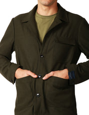 GIACCA UOMO BOLLANI MILITARE IN MISTO LANA CON COLLO REVER E TASCHE A TOPPA DAVANTI