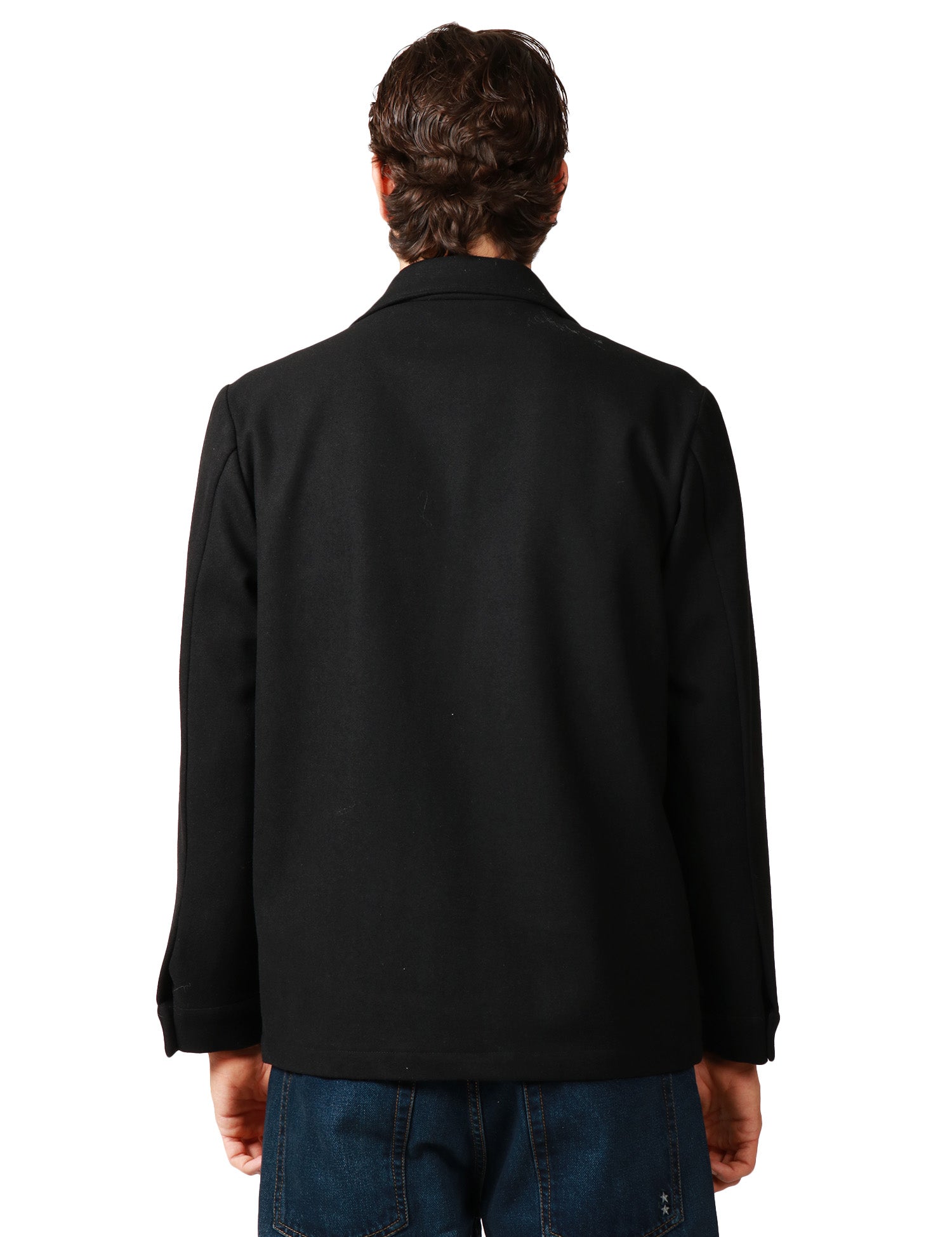 GIACCA UOMO BOLLANI NERA IN MISTO LANA CON COLLO REVER E TASCHE A TOPPA DAVANTI