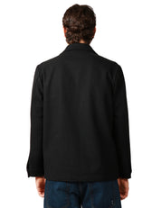 GIACCA UOMO BOLLANI NERA IN MISTO LANA CON COLLO REVER E TASCHE A TOPPA DAVANTI