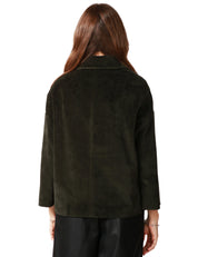 GIACCA CABAN DONNA CIRCOLO VERDE FORESTA MONOPETTO IN VELLUTO CON MANICA 7/8