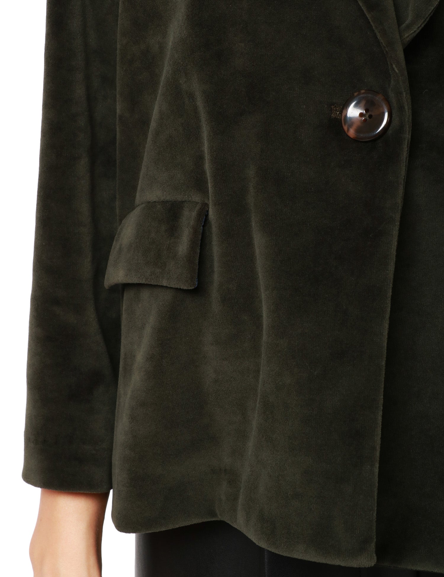 GIACCA CABAN DONNA CIRCOLO VERDE FORESTA MONOPETTO IN VELLUTO CON MANICA 7/8