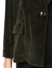 GIACCA CABAN DONNA CIRCOLO VERDE FORESTA MONOPETTO IN VELLUTO CON MANICA 7/8