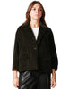 Giacca caban donna circolo verde foresta monopetto in velluto con manica 7/8