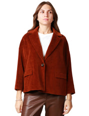 GIACCA CABAN DONNA CIRCOLO AUTUMN MONOPETTO IN VELLUTO LISCIO CON MANICA 7/8
