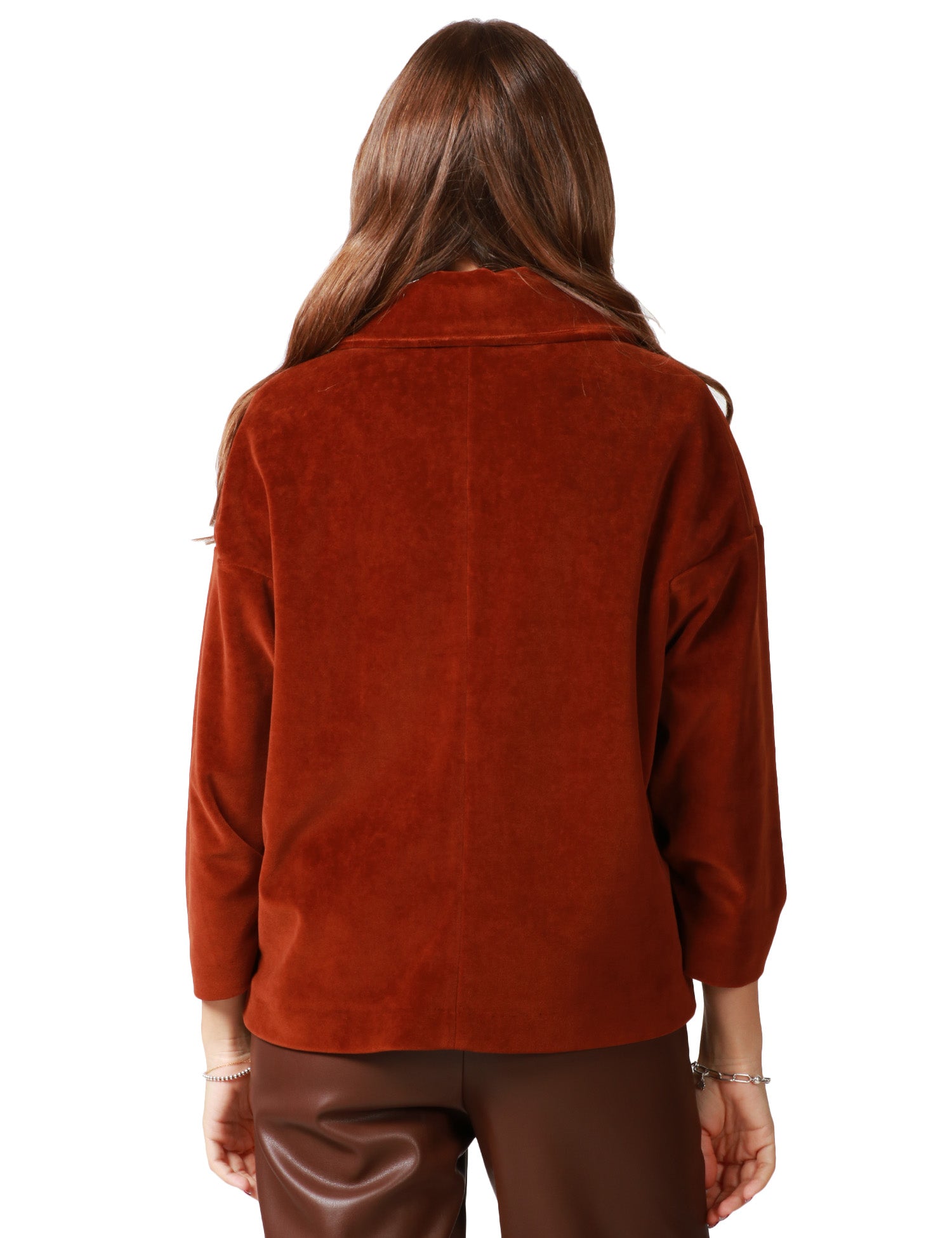 GIACCA CABAN DONNA CIRCOLO AUTUMN MONOPETTO IN VELLUTO LISCIO CON MANICA 7/8