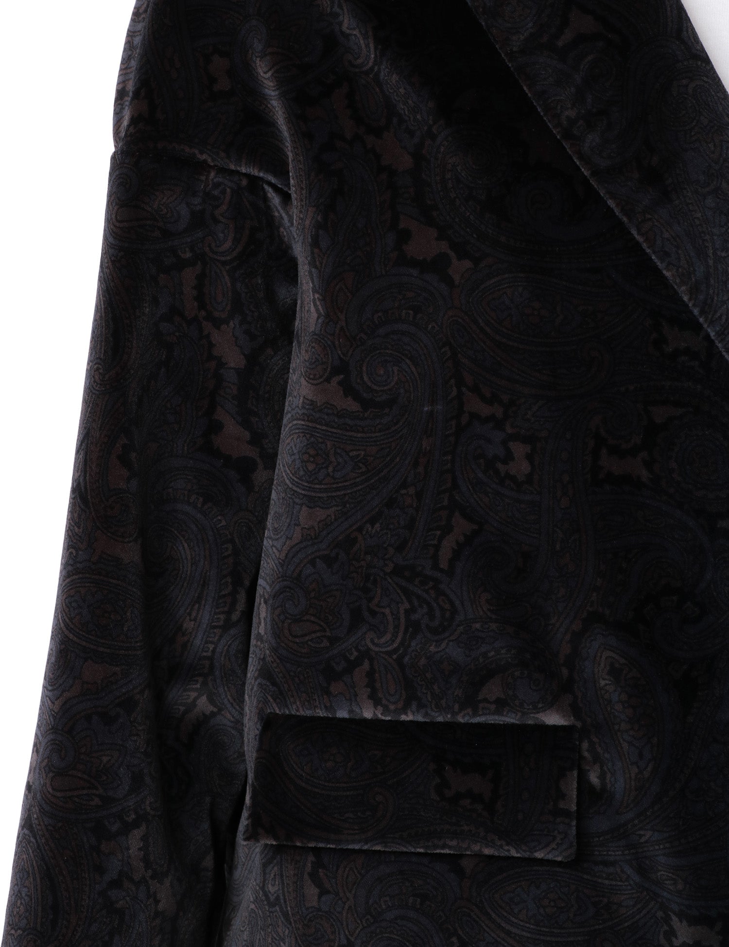 GIACCA CABAN DONNA CIRCOLO BLU SCURO IN VELLUTO FANTASIA PAISLEY CON MANICA 7/8