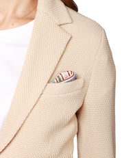GIACCA DONNA CIRCOLO CORDA MONOPETTO LINEA LONG SLIM CON TRAMA A NIDO D'APE
