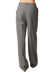 PANTALONE DONNA CIRCUS HOTEL FUMO IN FRESCO LANA A GAMBA DRITTA CON DETTAGLIO GIOIELLO