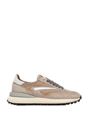 SCARPA UOMO D.A.T.E. ATHLETA TOUCH TAUPE IN NYLON E SUEDE CON SUOLA IN SOMMA