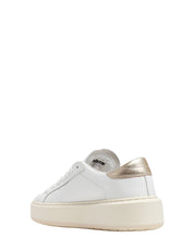 SCARPA DONNA D.A.T.E. HILL PLATFORM WHITE CON TALLONCINO E BANDA LATERALE IN PELLE LAMINATA