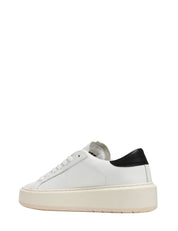 SCARPA DONNA D.A.T.E. HILL PLATFORM BIANCO/NERO IN PELLE MARTELLATA E SUOLA IN GOMMA