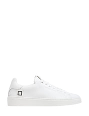 SCARPA UOMO D.A.T.E. LEVAVANTE MONO WHITE IN PELLE CON LACCI IN COTONE E SUOLA IN GOMMA