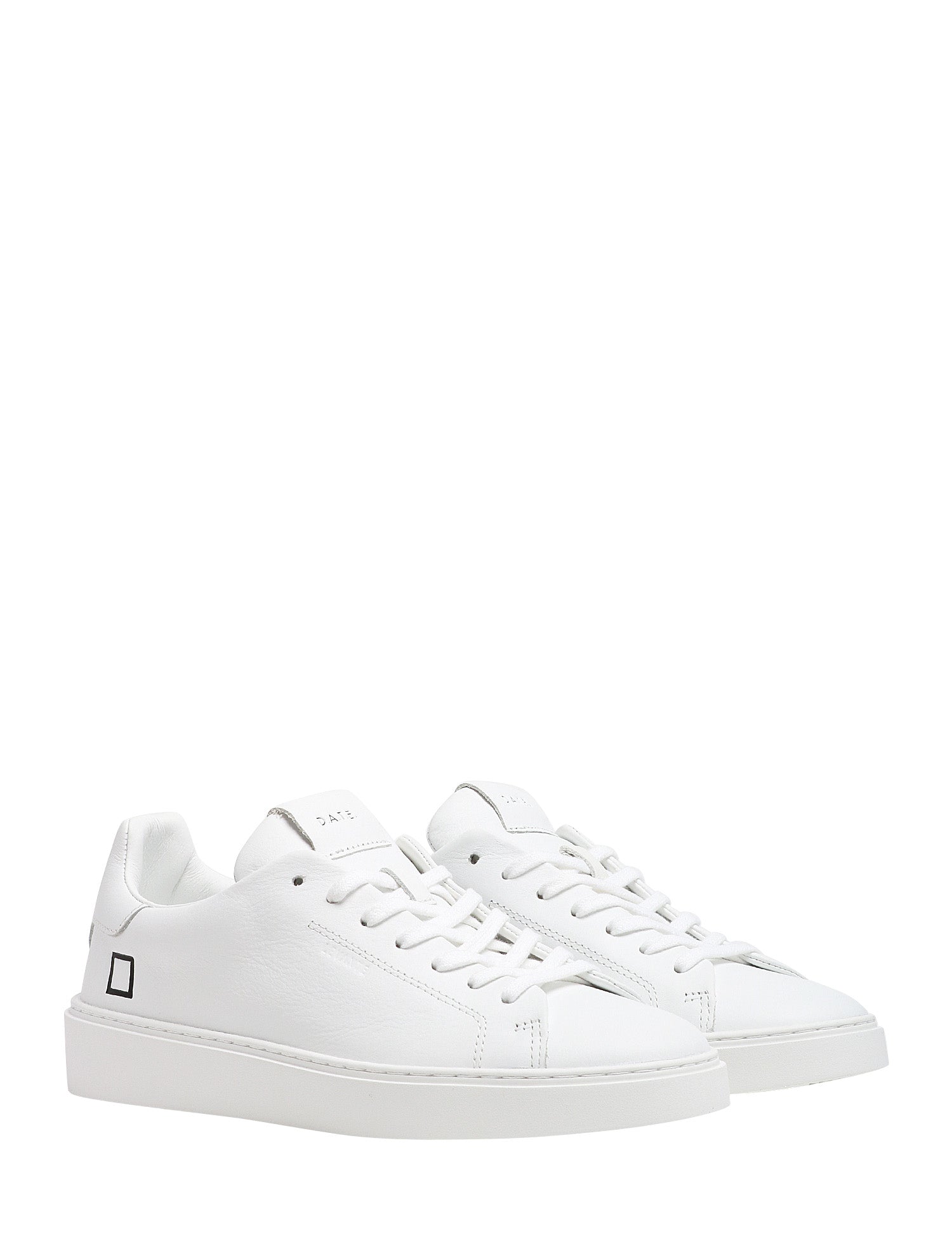 SCARPA UOMO D.A.T.E. LEVAVANTE MONO WHITE IN PELLE CON LACCI IN COTONE E SUOLA IN GOMMA