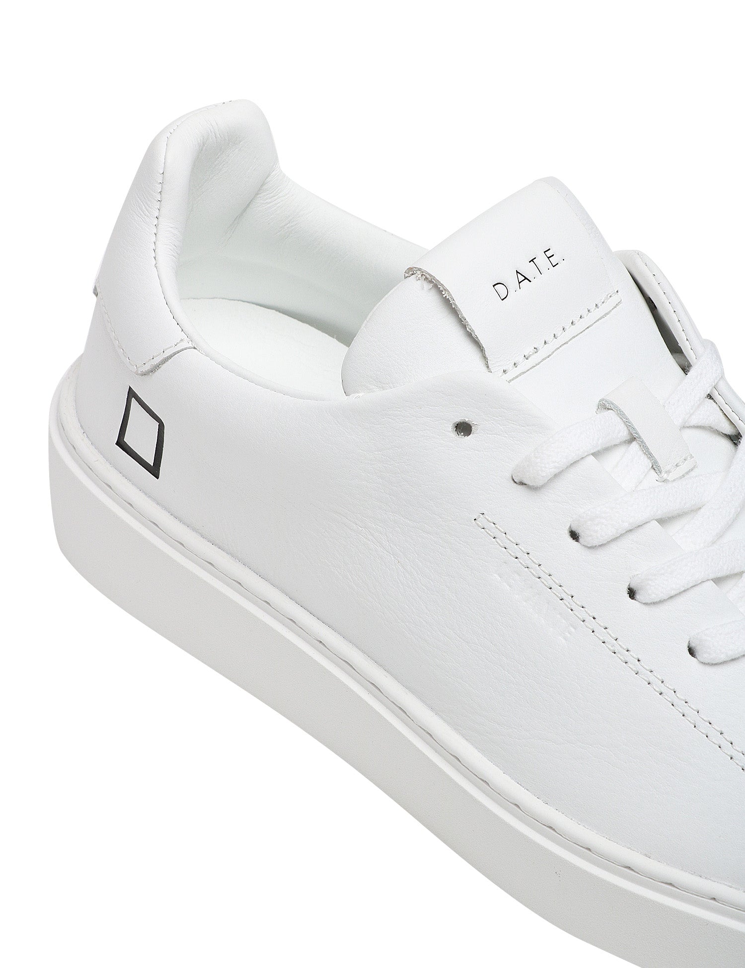 SCARPA UOMO D.A.T.E. LEVAVANTE MONO WHITE IN PELLE CON LACCI IN COTONE E SUOLA IN GOMMA