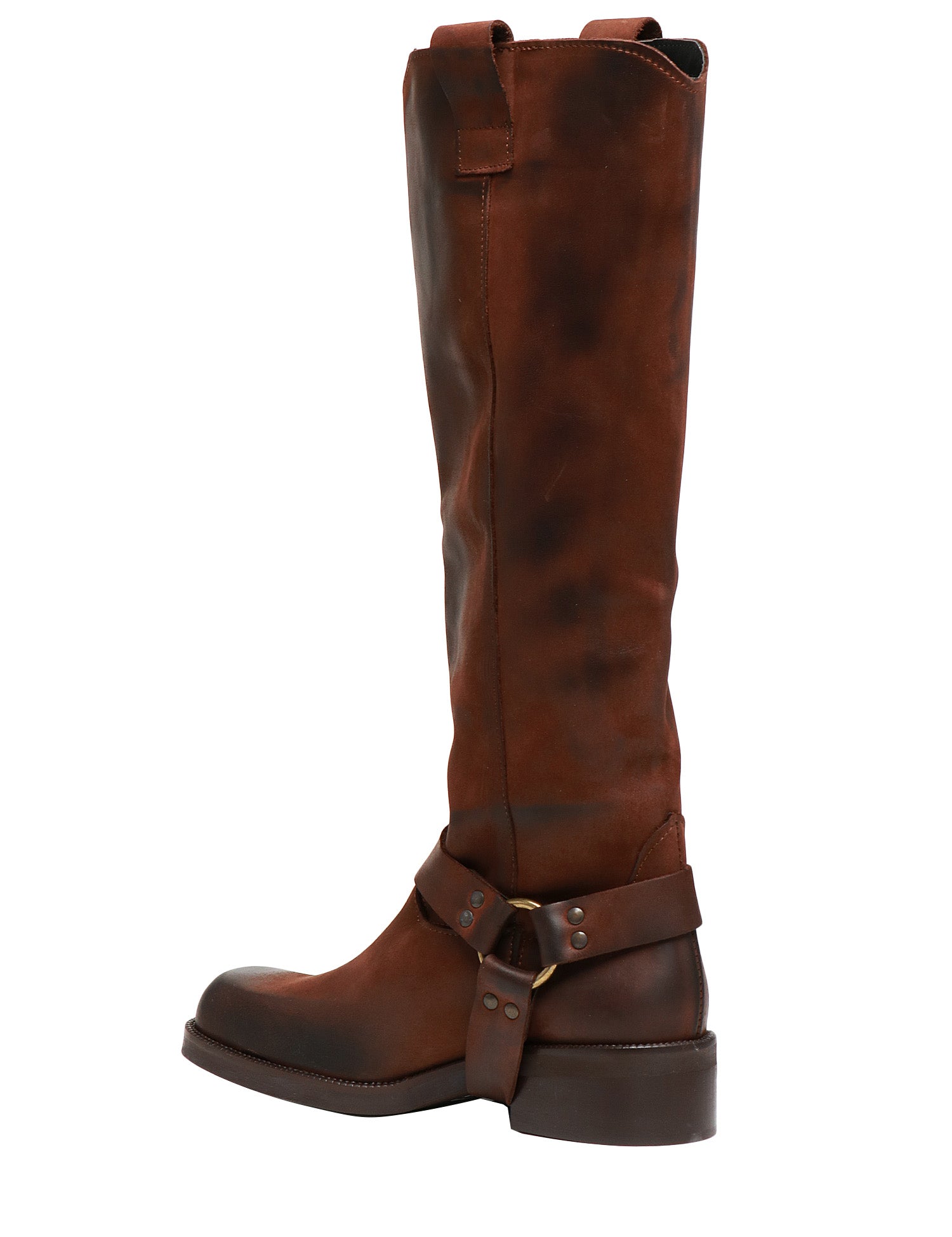 STIVALE DONNA DIVINE FOLLIE TESTA DI MORO IN PELLE CON CAVIGLIERA