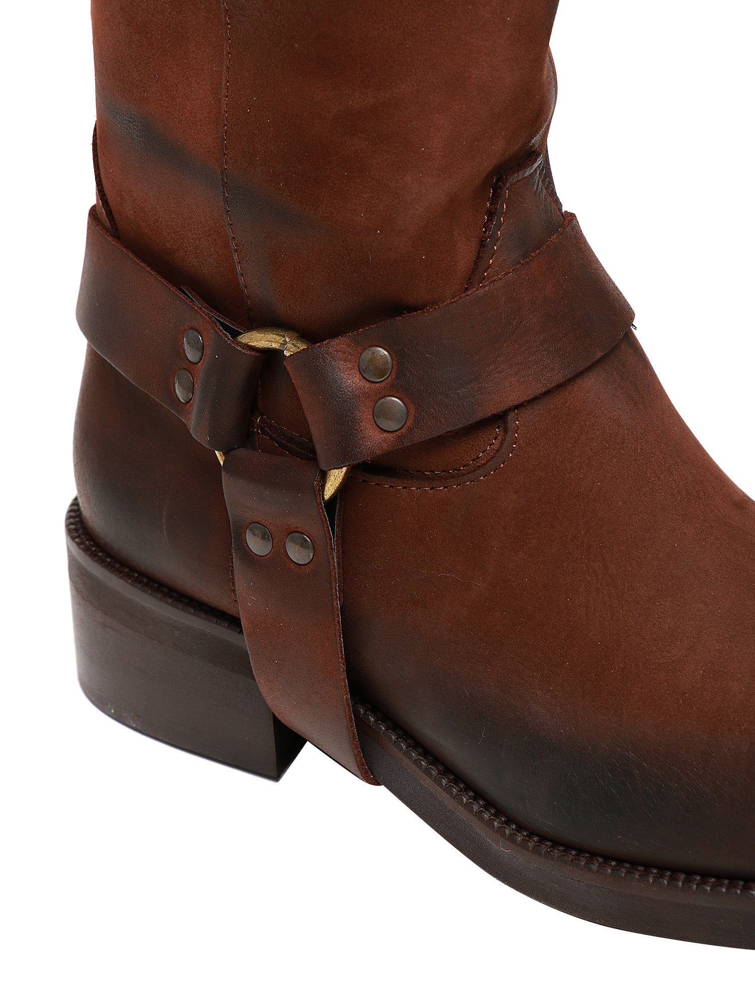 STIVALE DONNA DIVINE FOLLIE TESTA DI MORO IN PELLE CON CAVIGLIERA