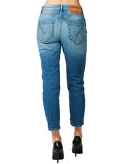 JEANS DONNA DONDUP KOONS INCHES DENIM MEDIO CINQUE TASCHE CON BOTTONIERA GIOIELLO