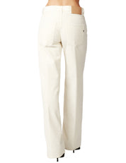 PANTALONE DONNA DONDUP JACLYN PANNA WIDE LEG IN VELLUTO CON BOTTONI GIOIELLO