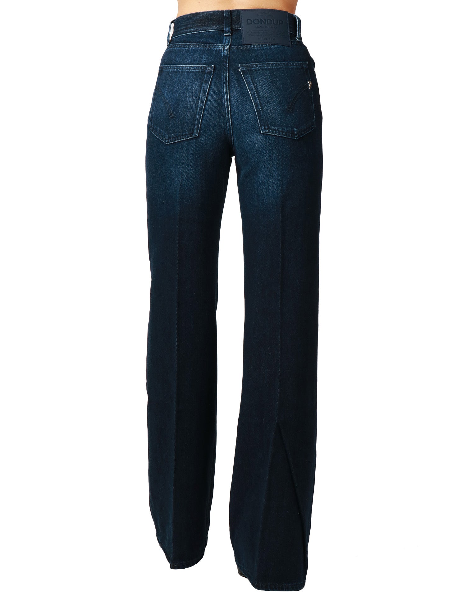 JEANS DONNA DONDUP AMBER LAVAGGIO BLU SCURO GAMBA AMPIA