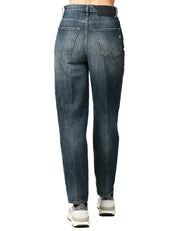 JEANS DONNA DONDUP BESSIE DENIM MEDIO CINQUE TASCHE A VITA ALTA E GAMBA DRITTA