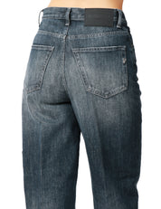 JEANS DONNA DONDUP BESSIE DENIM MEDIO CINQUE TASCHE A VITA ALTA E GAMBA DRITTA