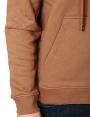 FELPA UOMO DONDUP TABACCO IN COTONE CON LOGO SULLA SPALLA SINISTRA CAPPUCCIO E ZIP