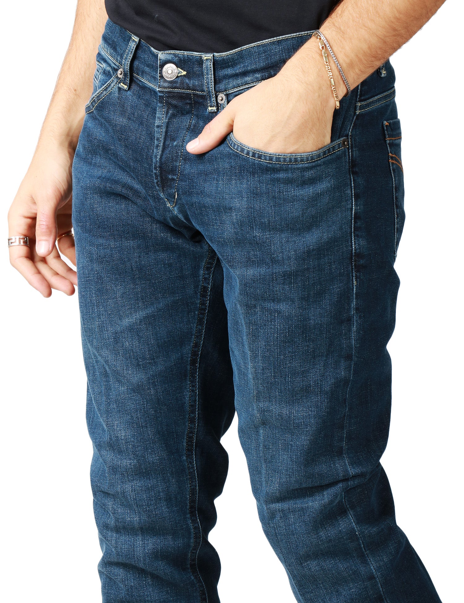 JEANS UOMO DONDUP GEORGE DENIM BLU MEDIO