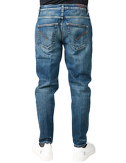 JEANS UOMO DONDUP BRIGHTON LAVAGGIO BLU MEDIO CON EFFETTO VINTAGE CARROT FIT
