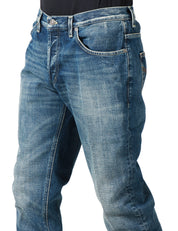 JEANS UOMO DONDUP BRIGHTON LAVAGGIO BLU MEDIO CON EFFETTO VINTAGE CARROT FIT