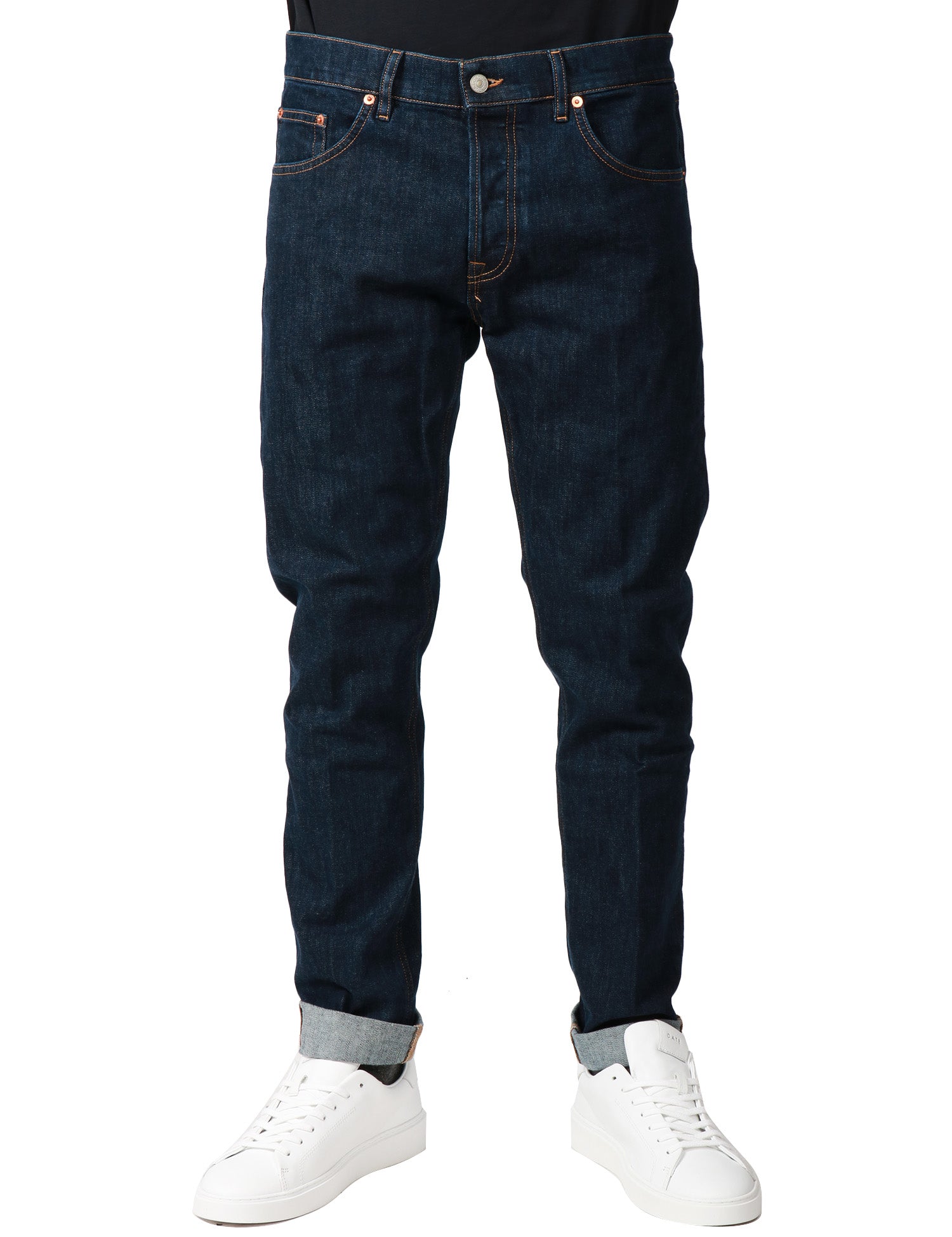 JEANS UOMO DONDUP ICON DENIM BLU CINQUE TASCHE REGULAR FIT