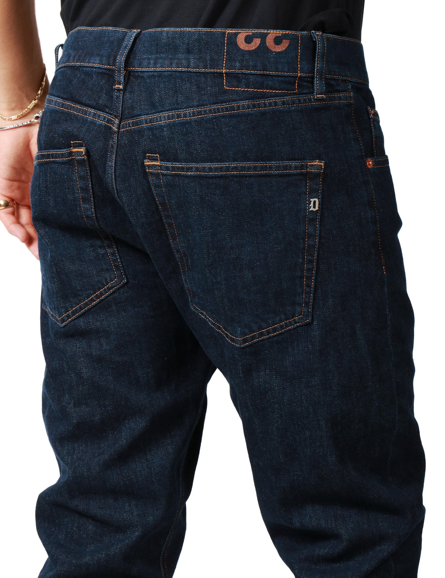 JEANS UOMO DONDUP ICON DENIM BLU CINQUE TASCHE REGULAR FIT