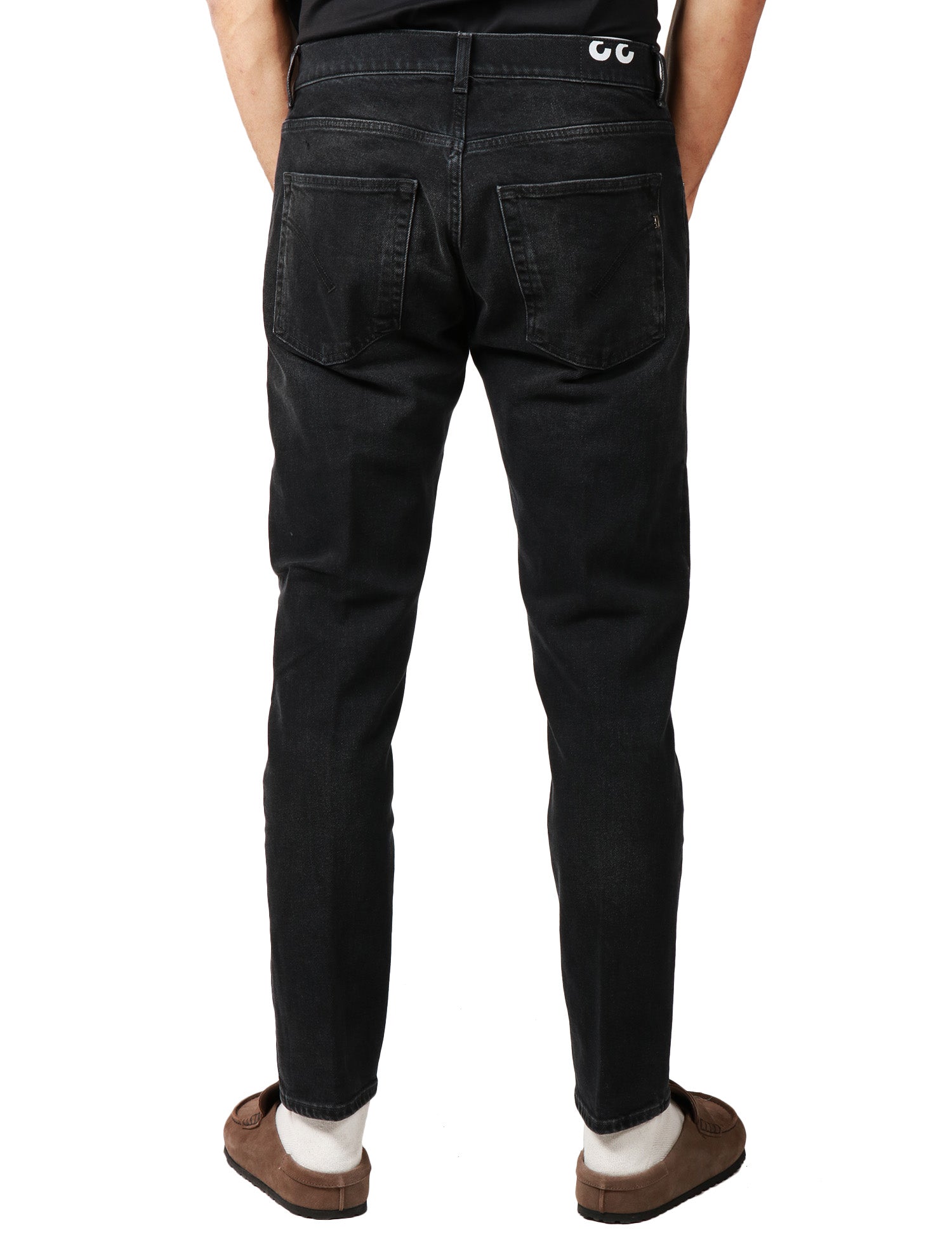 JEANS UOMO DONDUP DIAN BLACK DENIM LAVAGGIO VINTAGE CARROT FIT A VITA BASSA