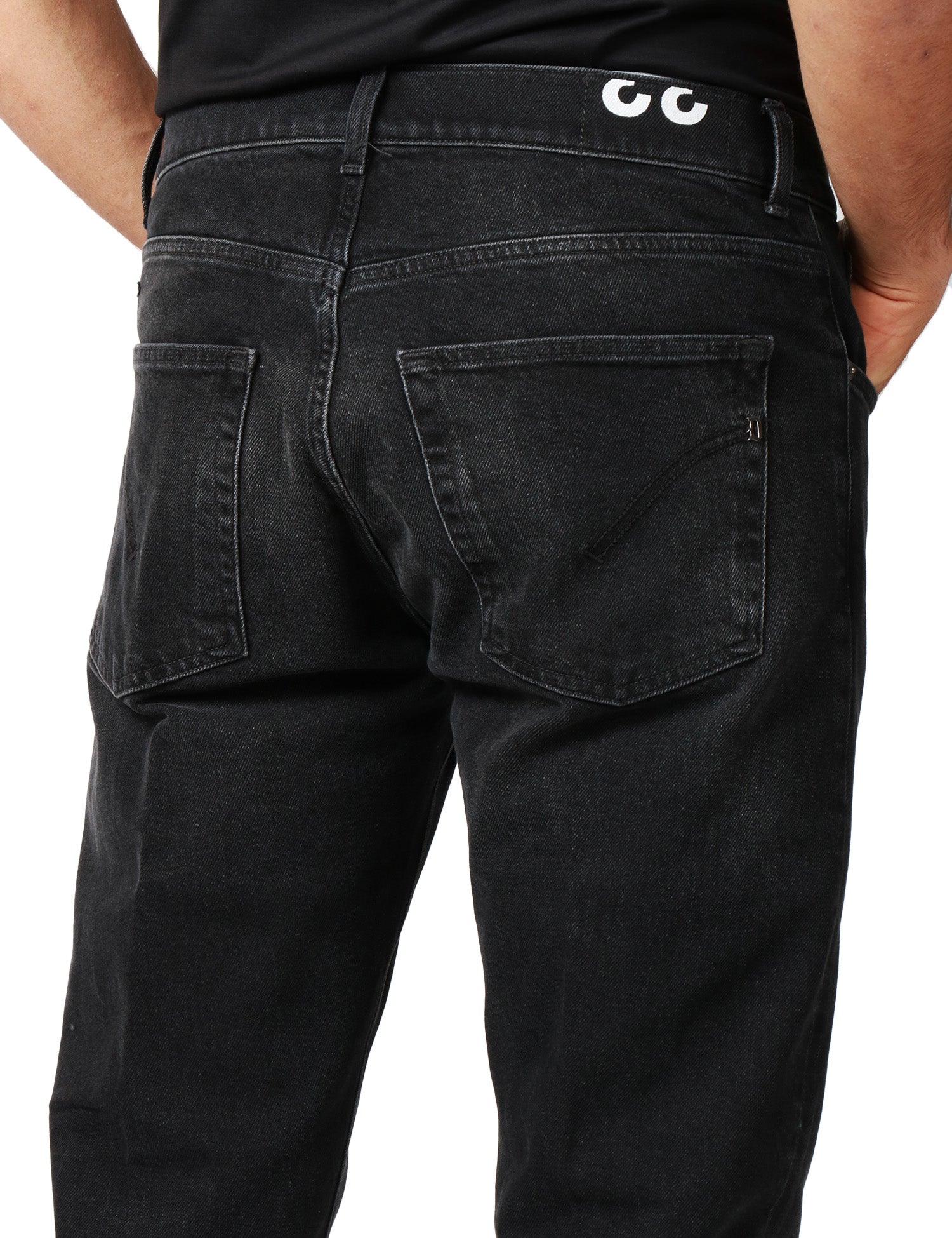 JEANS UOMO DONDUP DIAN BLACK DENIM LAVAGGIO VINTAGE CARROT FIT A VITA BASSA