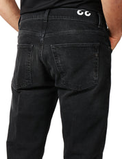 JEANS UOMO DONDUP DIAN BLACK DENIM LAVAGGIO VINTAGE CARROT FIT A VITA BASSA