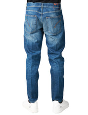 JEANS UOMO DONDUP DIAN DENIM BLU MEDIO LAVAGGIO VINTAGE CINQUE TASCHE