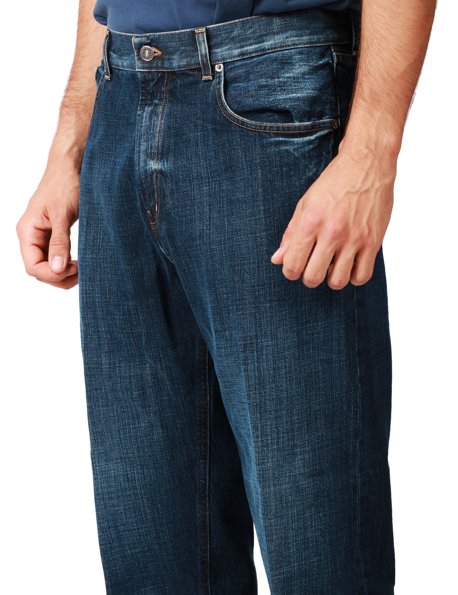 JEANS UOMO DONDUP ERVIN DENIM BLU SCURO 5 TASCHE