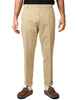 Pantalone uomo dondup gaubert relax beige a vita bassa in gabardina stretch mano calda